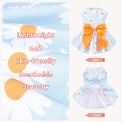 PUPTECK vestido perro estampado daisy, estilo encantador para salidas
