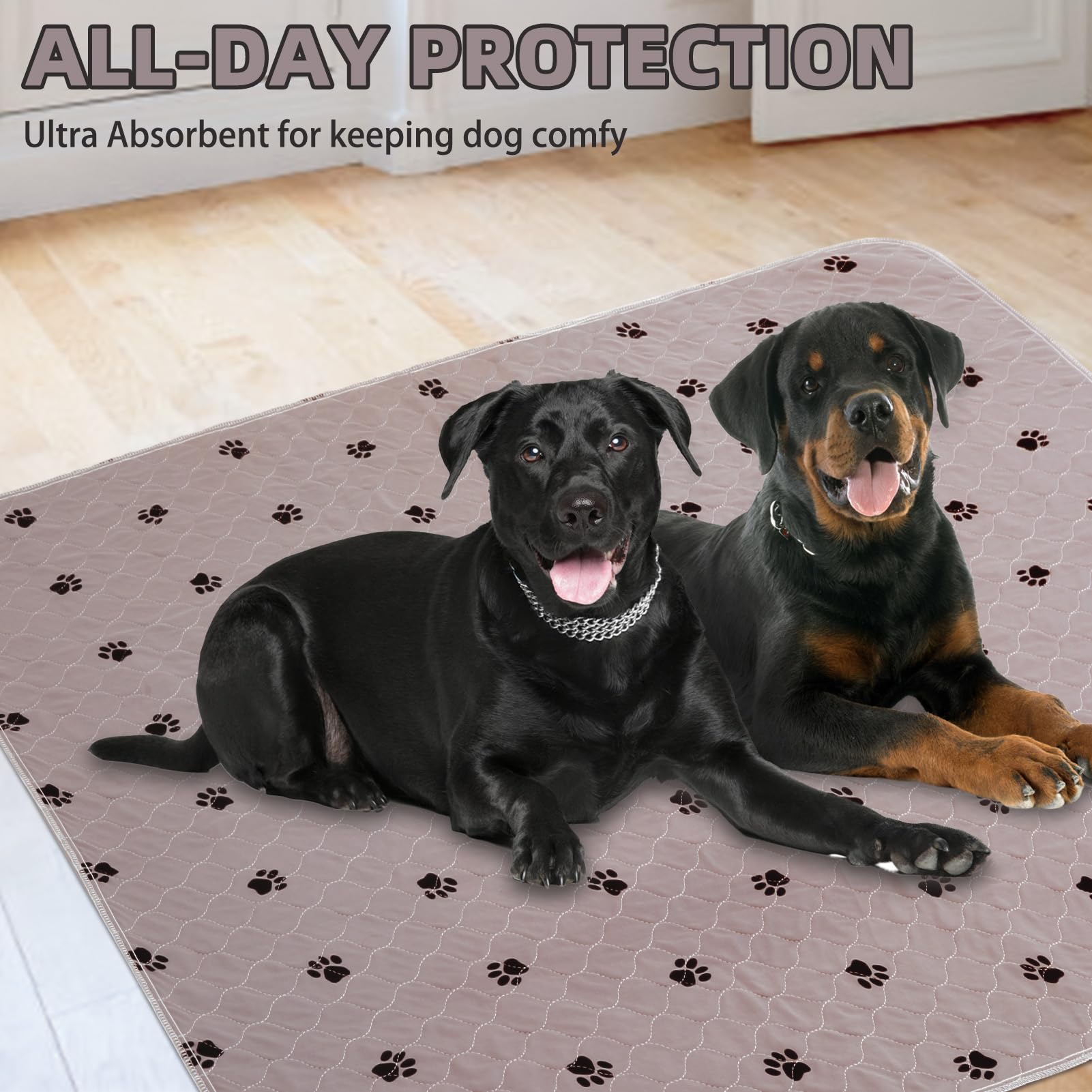 PUPTECK Washable Pee Pad 72x72 machine-wash close-up shows easy cleaning.