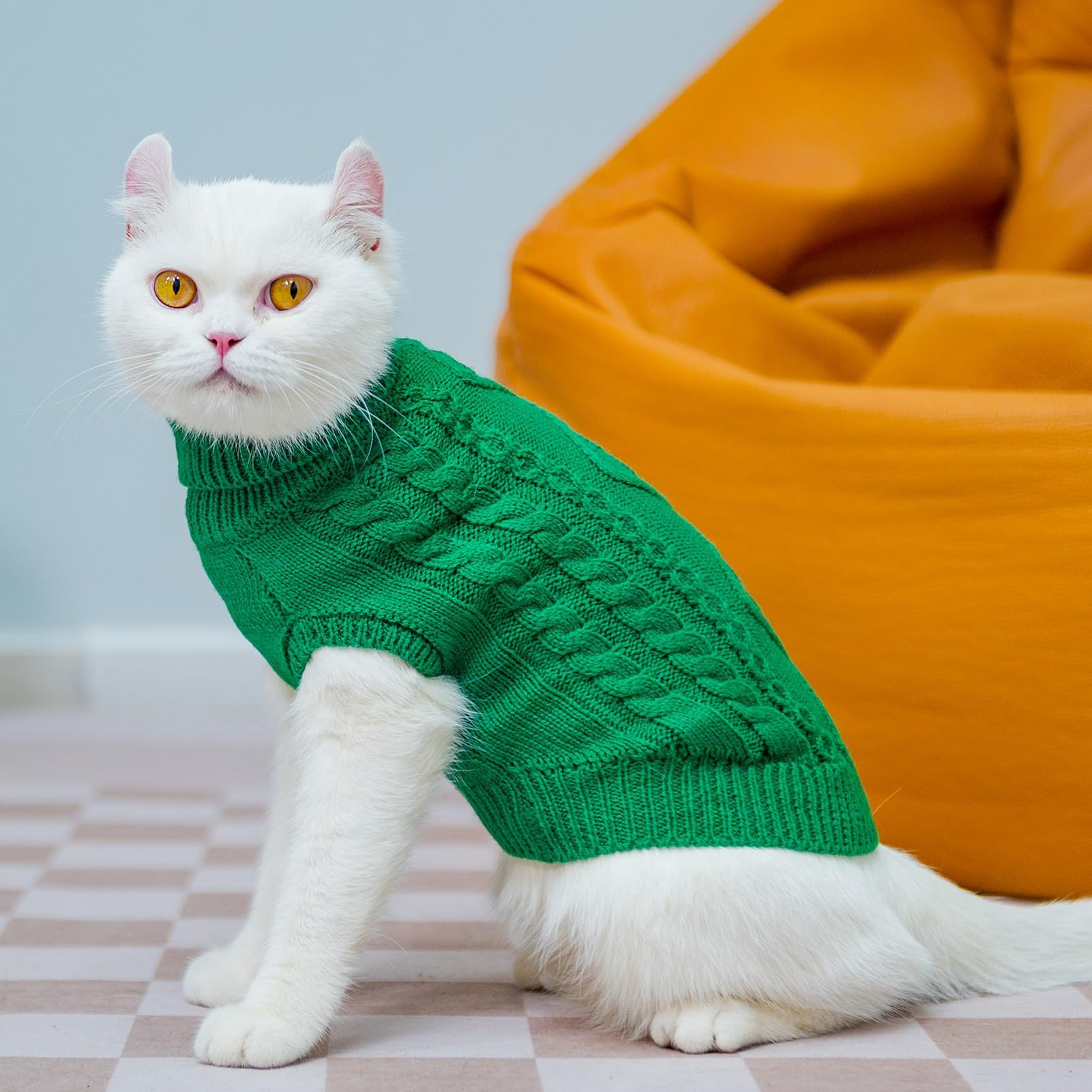PUPTECK machine washable knit coat simplifies cleaning after indoor play.