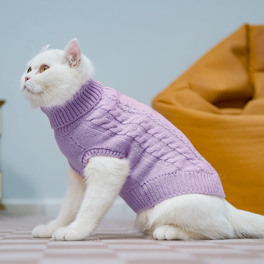 PUPTECK winter cat sweater coat size L label assists fit check.