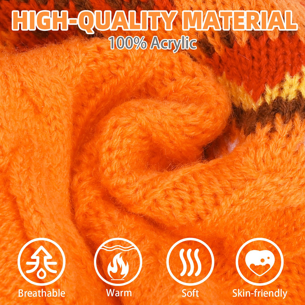 PUPTECK Maple Leaf Orange knit-detail highlights classic style and warmth