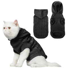 PUPTECK winter sweater coat front view keeps small pets warm during walks.