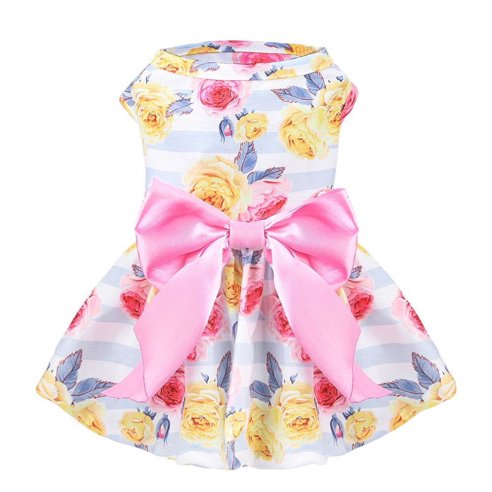 PUPTECK floral-dress front view for spring daily wear