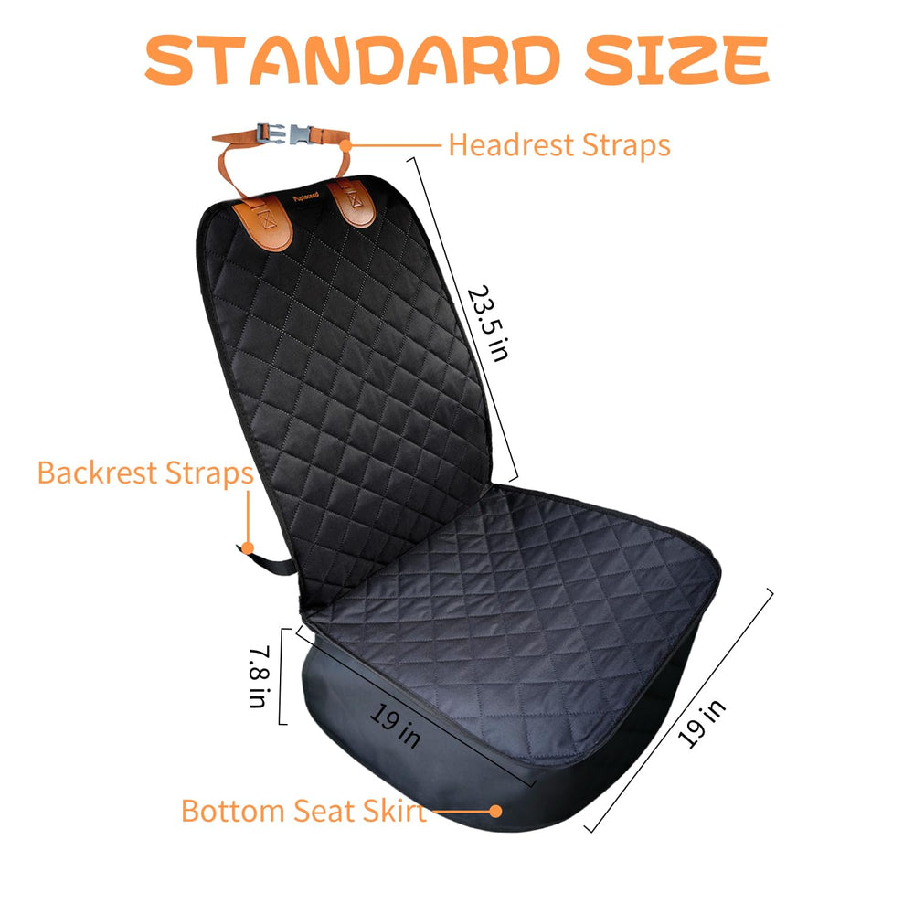 Puptoceed dog front seat cover shows full edge protection against claws