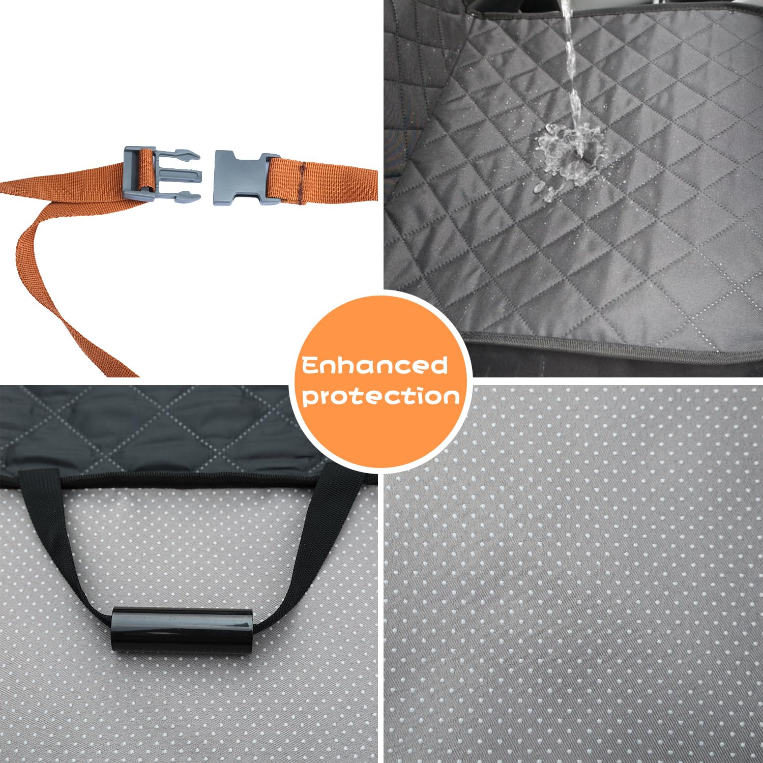 Puptoceed dog seat cover easy-clean fabric supports wipe or vacuum