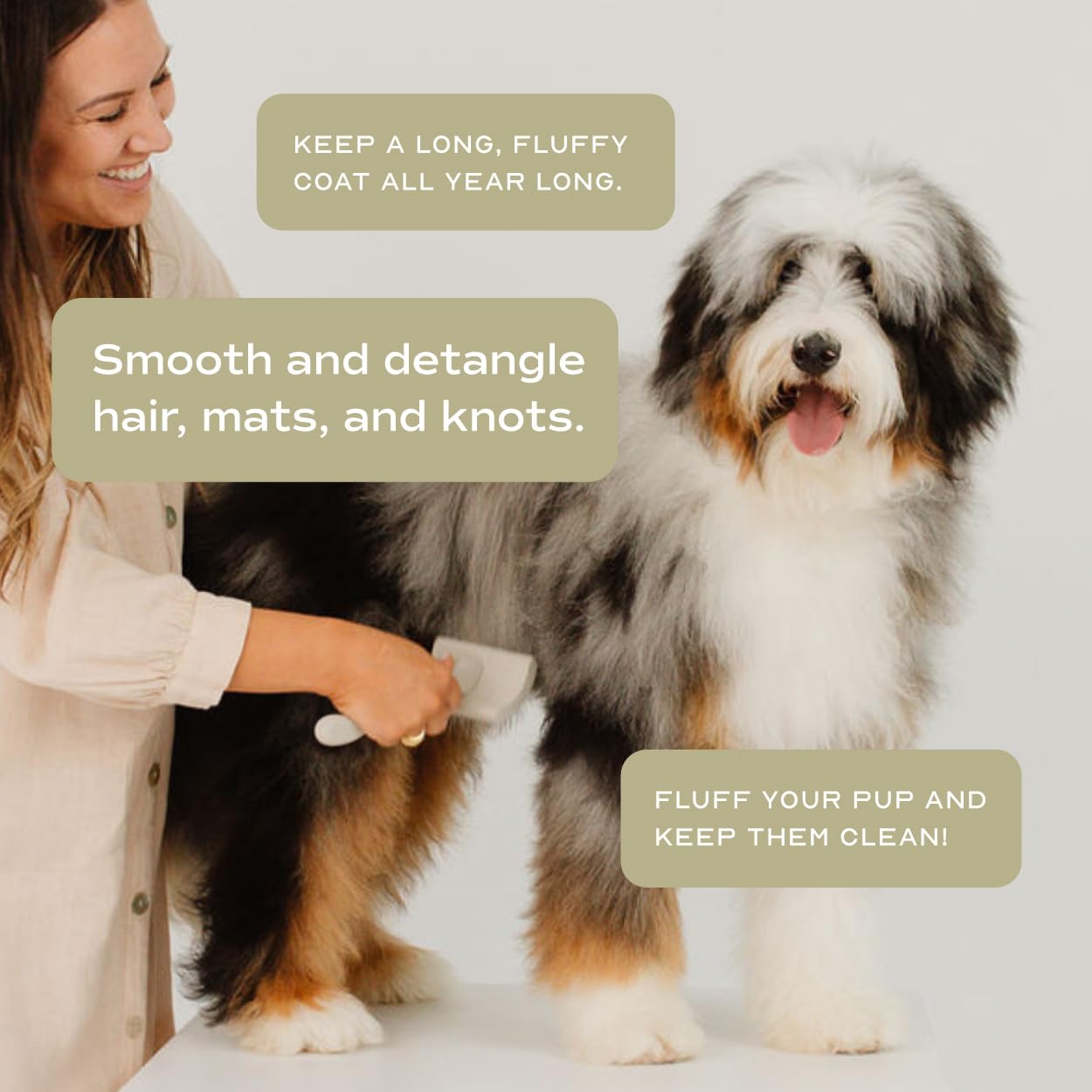 Pupwell Slicker Brush removes loose hair and debris during daily grooming.
