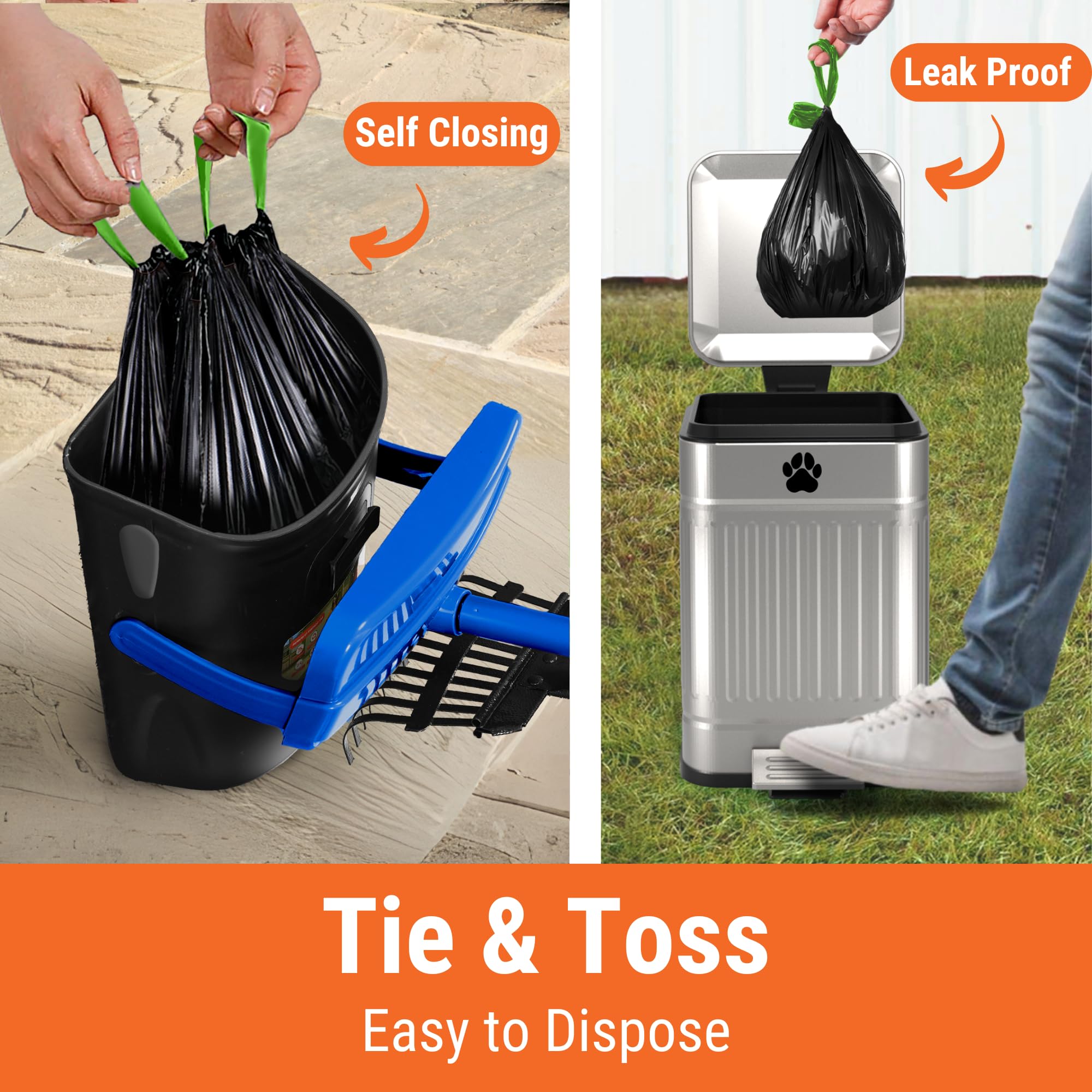 Pupzle large-capacity bin handles waste from multiple dogs in one cleanup.