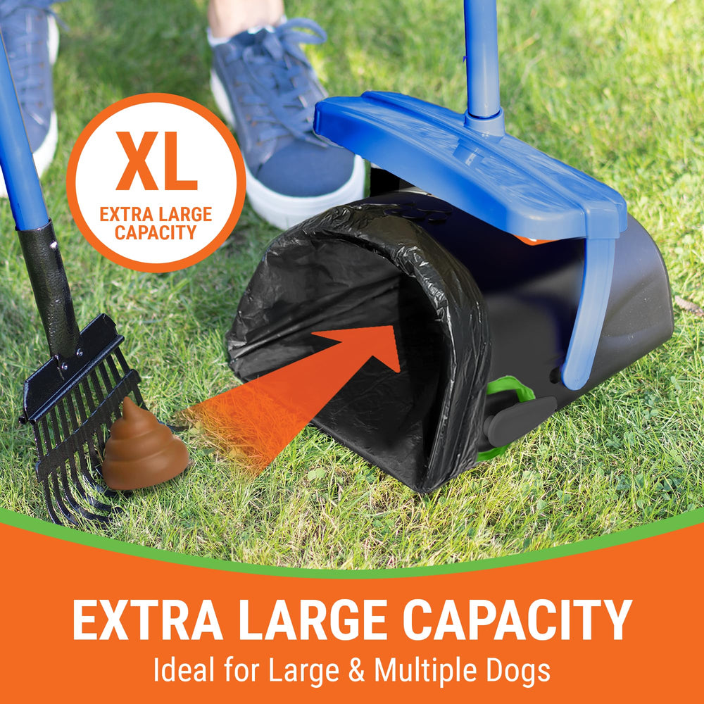 Pupzle rust-resistant steel rake delivers durable waste collection in a single pass.