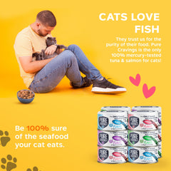 Pure Cravings Flakes Salmon Consommé can with glossy broth supports a healthy coat.
