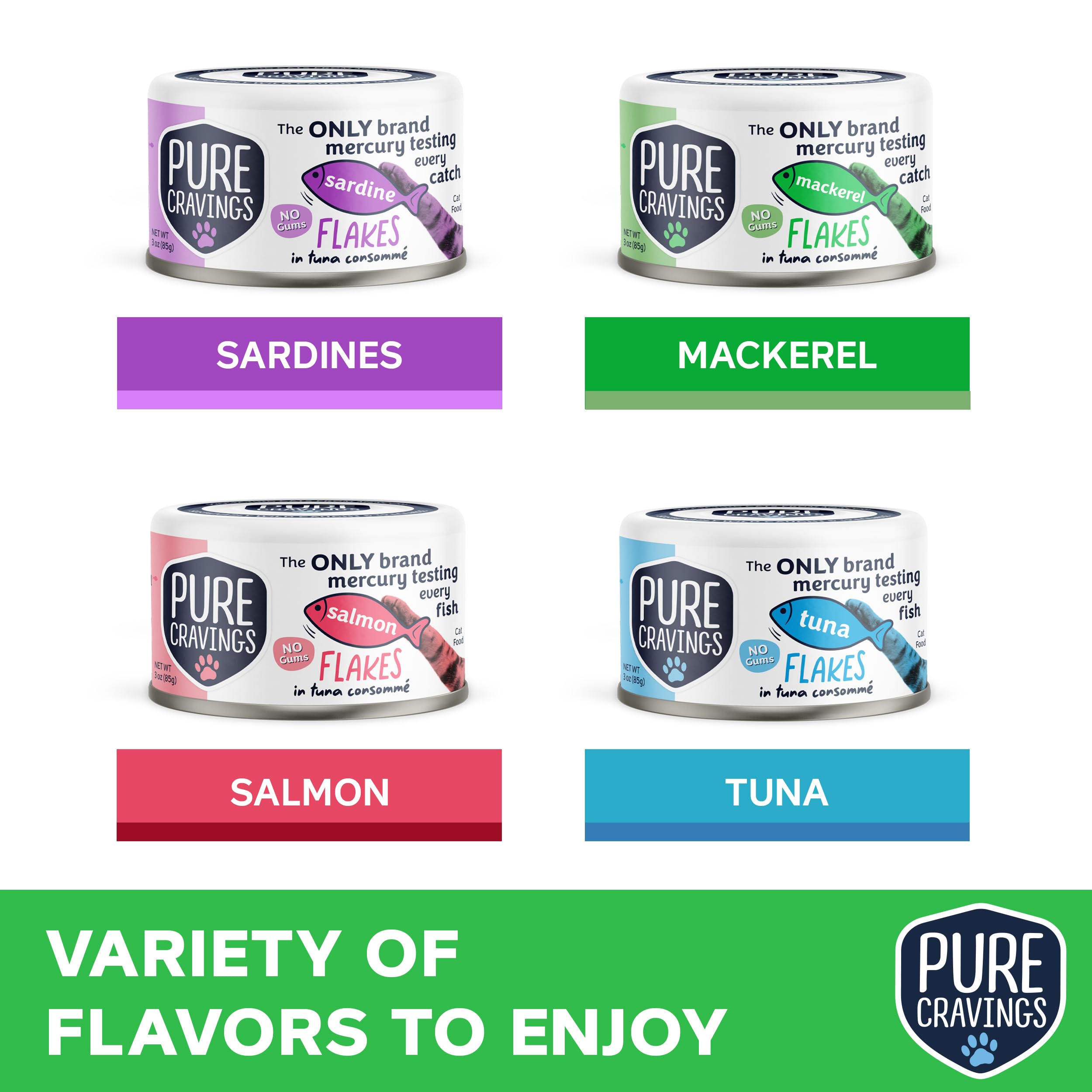Pure Cravings Flakes Sardine Consommé can with clear broth delivers omega-3 boost.