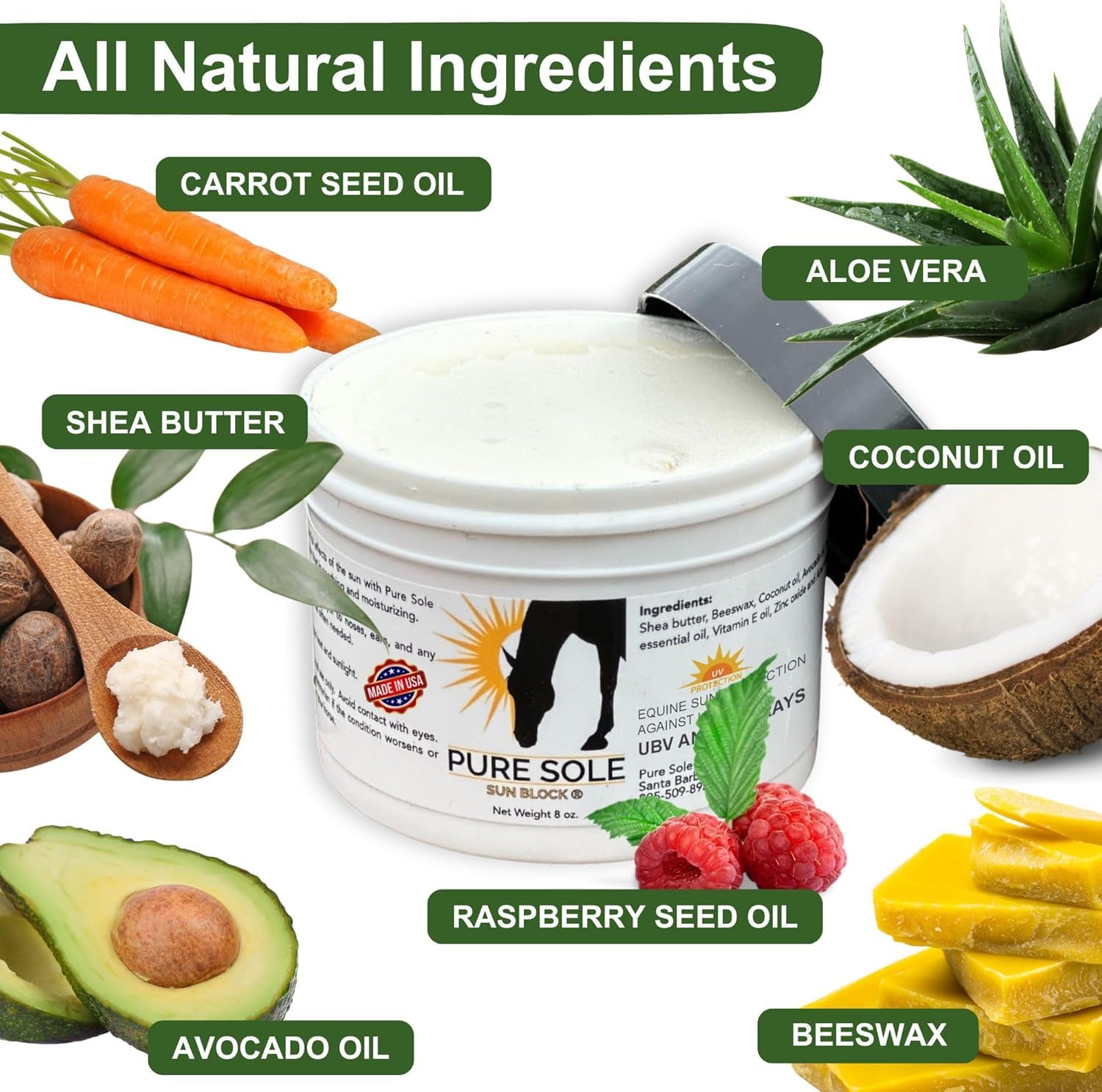 Pure Sole Sun Block Cream includes red raspberry seed oil for added moisture