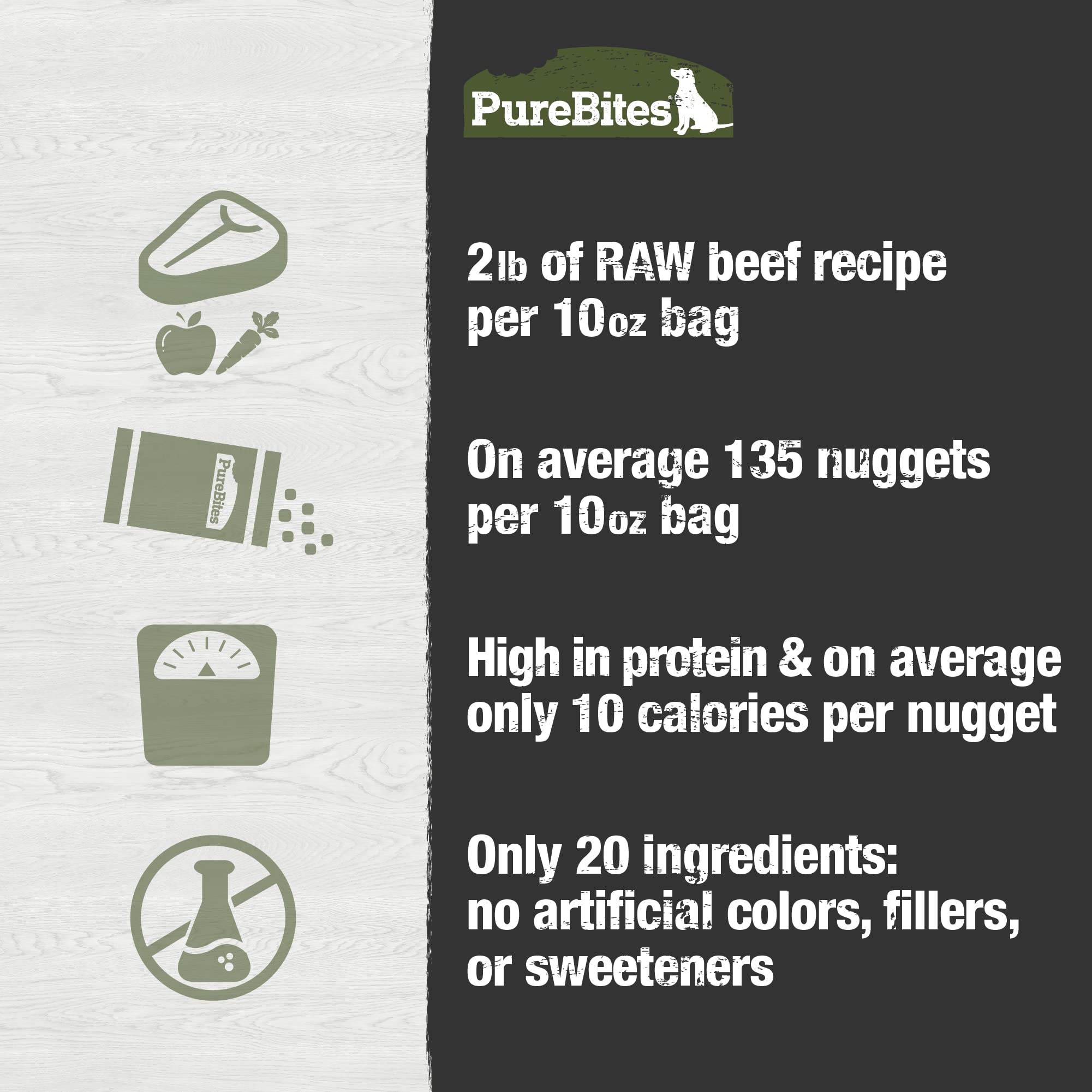 PureBites recyclable packaging shot reinforces an eco-friendly approach