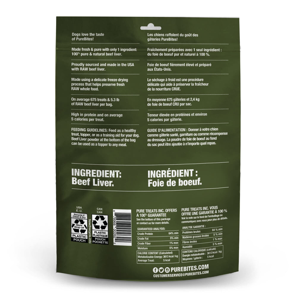 PureBites Beef Freeze Dried Treats crunch texture closeup communicates savory, protein-packed bite