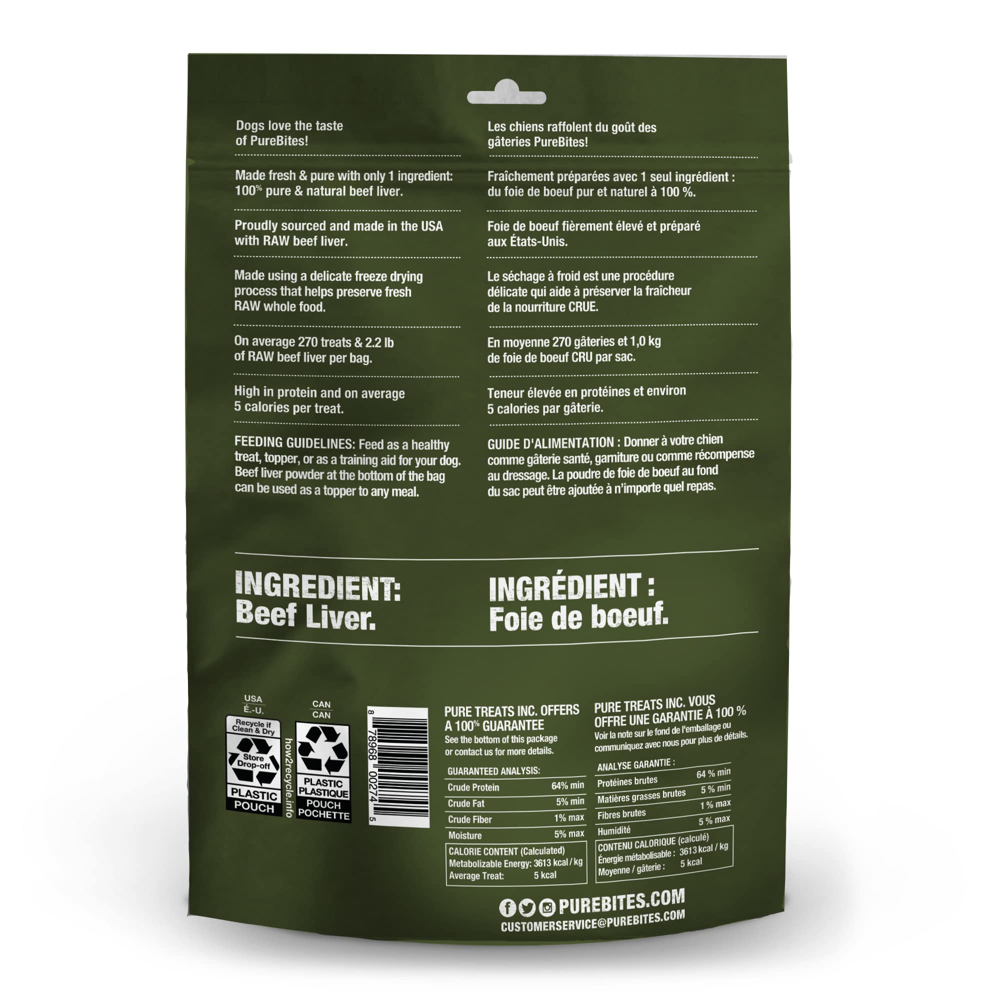 PureBites beef freeze-dried treats in hand—great for training rewards.