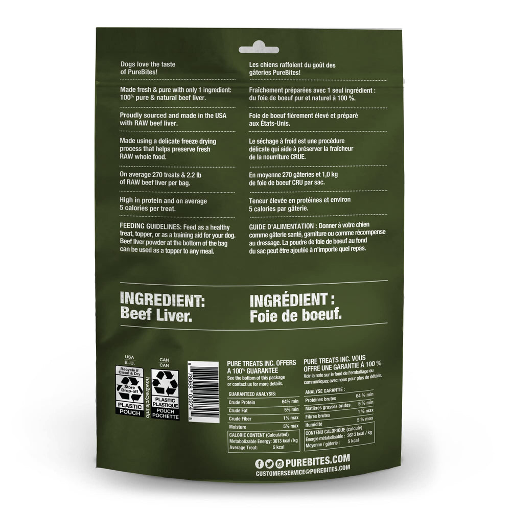 PureBites beef freeze-dried treats in hand—great for training rewards.