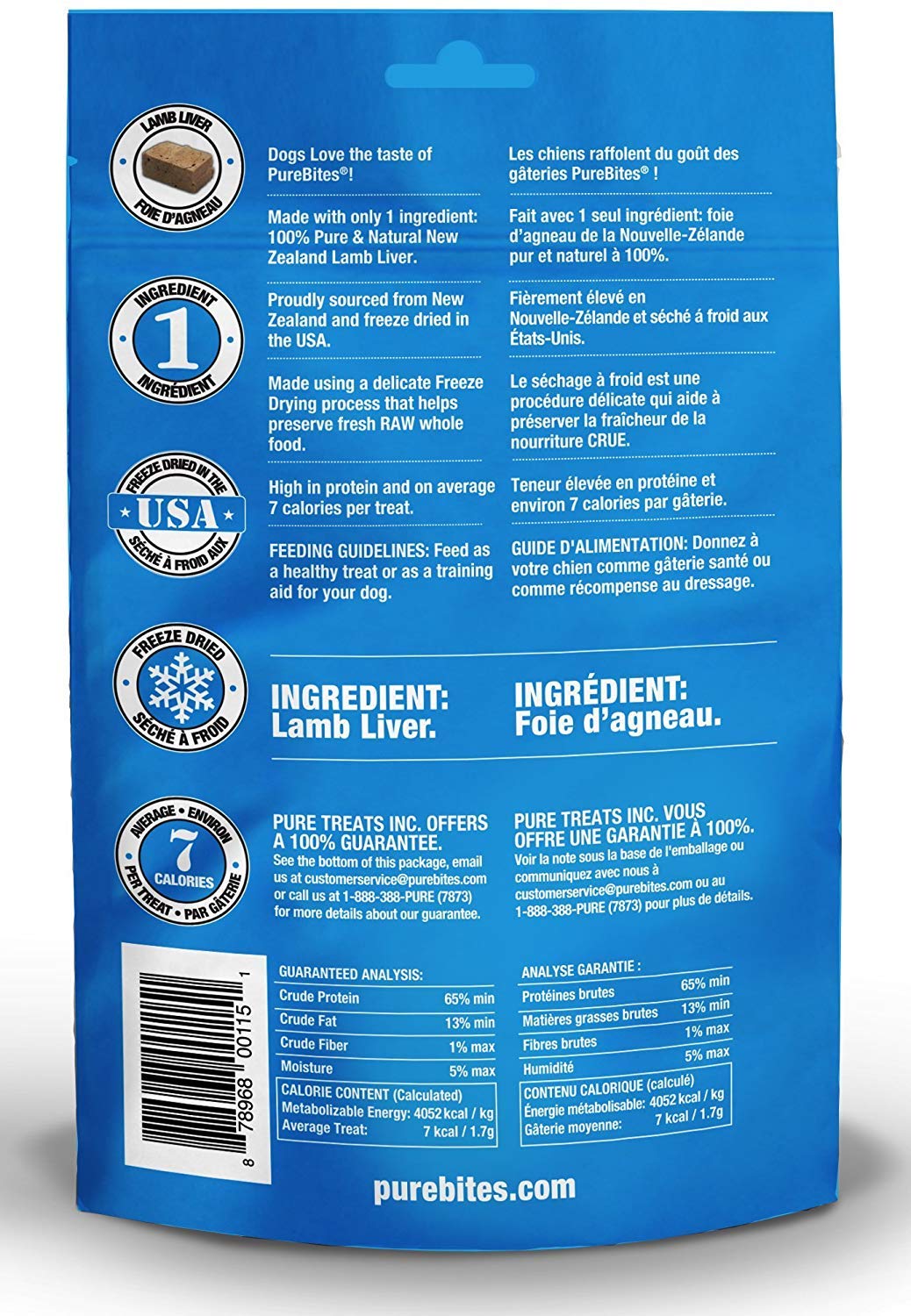 PureBites Freeze-dried lamb liver treats preserve aroma and texture for dogs