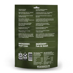 PureBites Mini Beef Freeze-Dried Dog Treats held in hand, perfect portable snack.