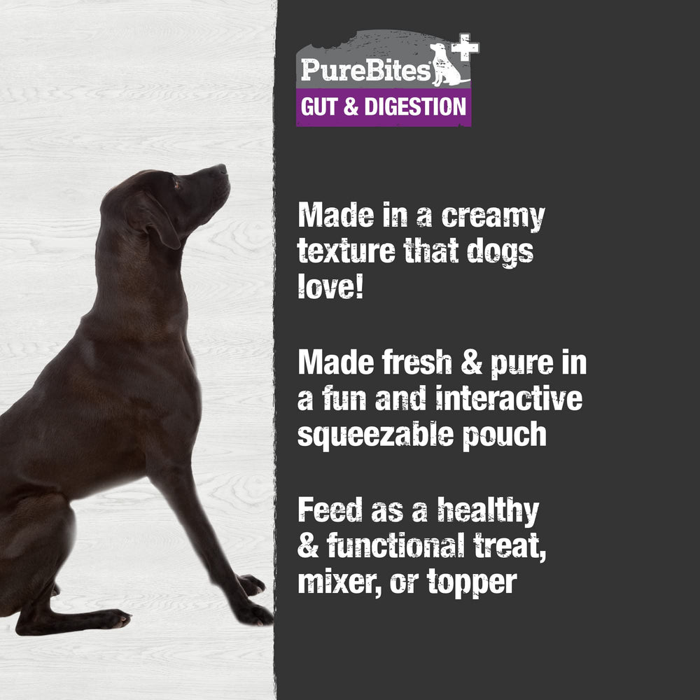 PureBites Plus Squeezables pour-over top-up on kibble to boost flavor and appeal.