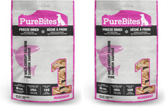PureBites salmon dog treats packaging highlights single-ingredient salmon for simple snacking.