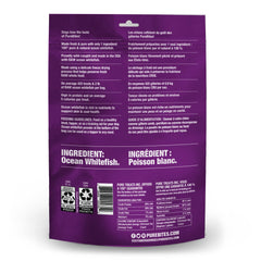 PureBites Whitefish Freeze-Dried Treats close-up texture—airy, crisp bite