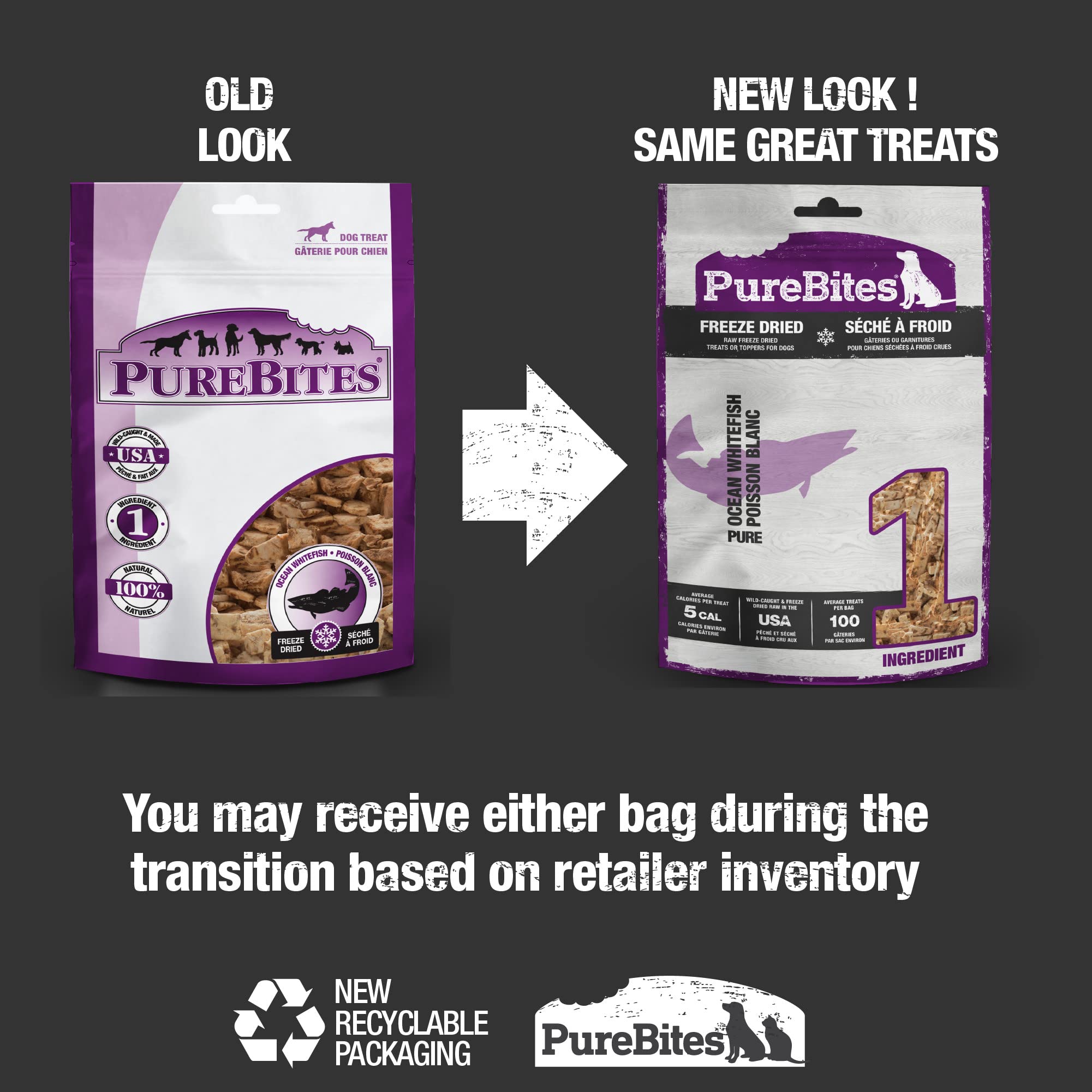 PureBites Whitefish Freeze-Dried Treats ingredients label—limited-ingredient option