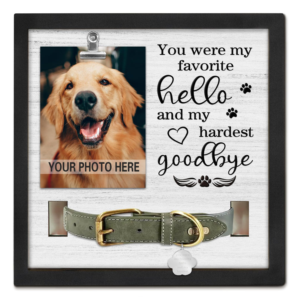 PUREFLY dog memorial frame with collar mount for a lasting pet tribute