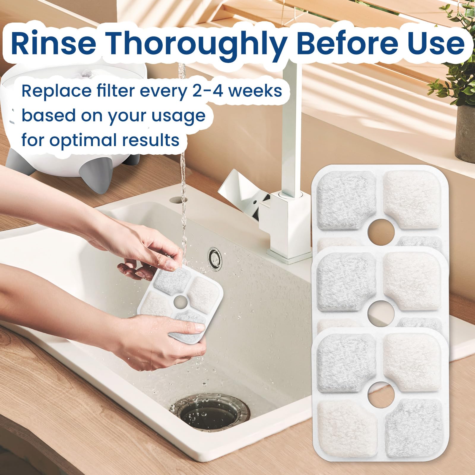 PureSturdy value-pack 26 filters for continuous clean water in cat fountains.