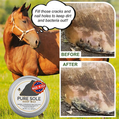 Sealed cracks with Pure Sole Hoof Wax to reduce debris entry.