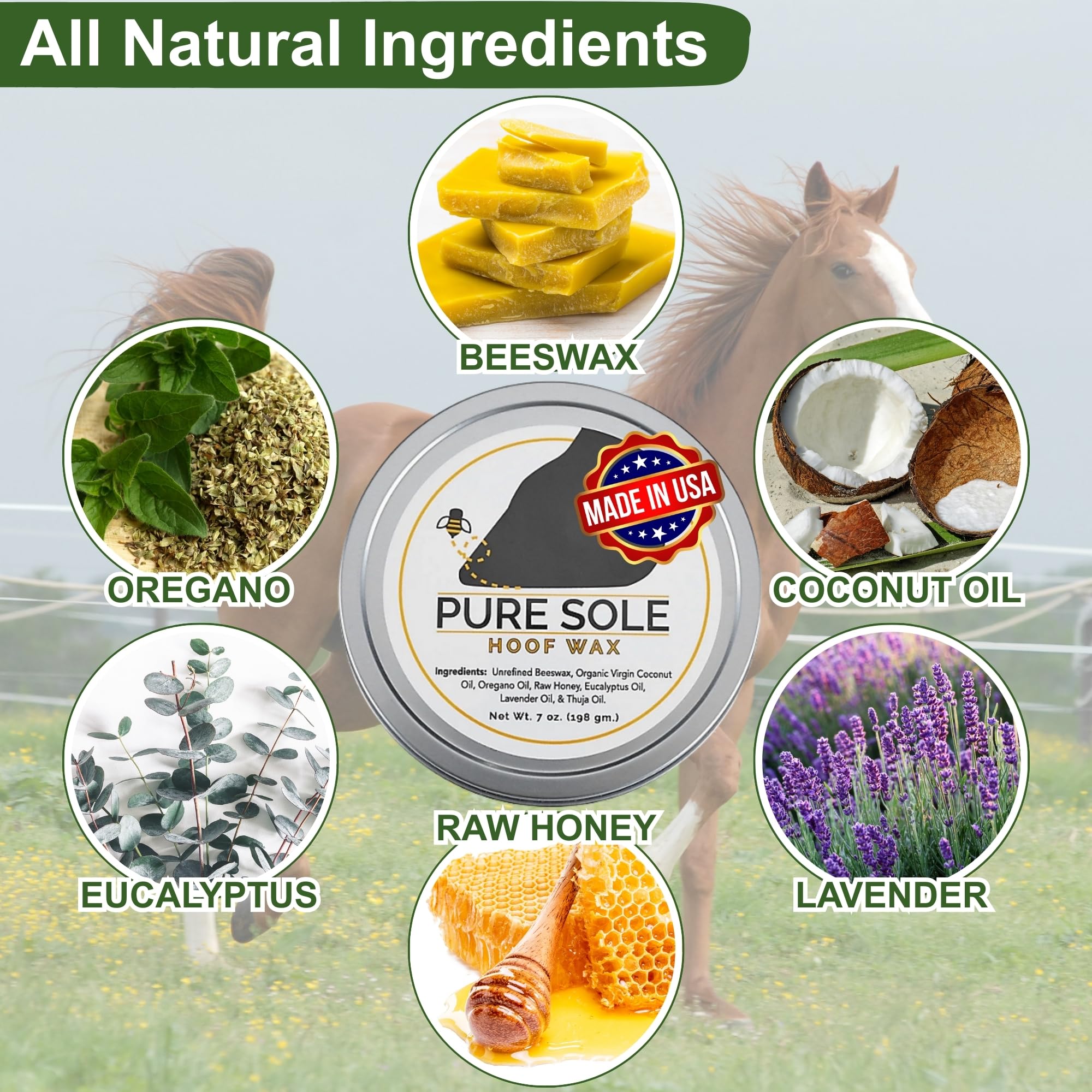 Weather protection for exposed hooves with Pure Sole Hoof Wax.
