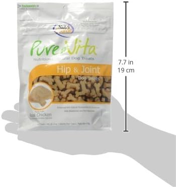 PureVita dog treats serving size closeup; ideal for portion controlled rewarding.