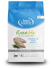 PureVita grain-free-chicken-peas-entree-dry-cat-food-4lbs bag image promotes grain-free meals and reliable daily nutrition.