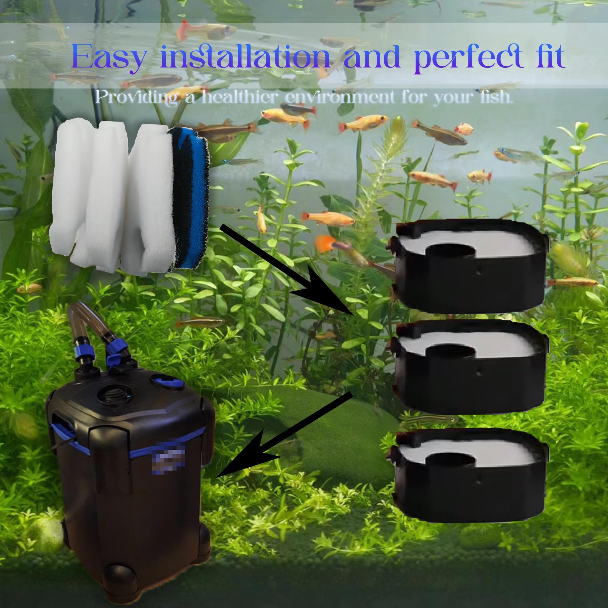 PurifyLogix 3in1 coarse filter pad with activated carbon for odor control.