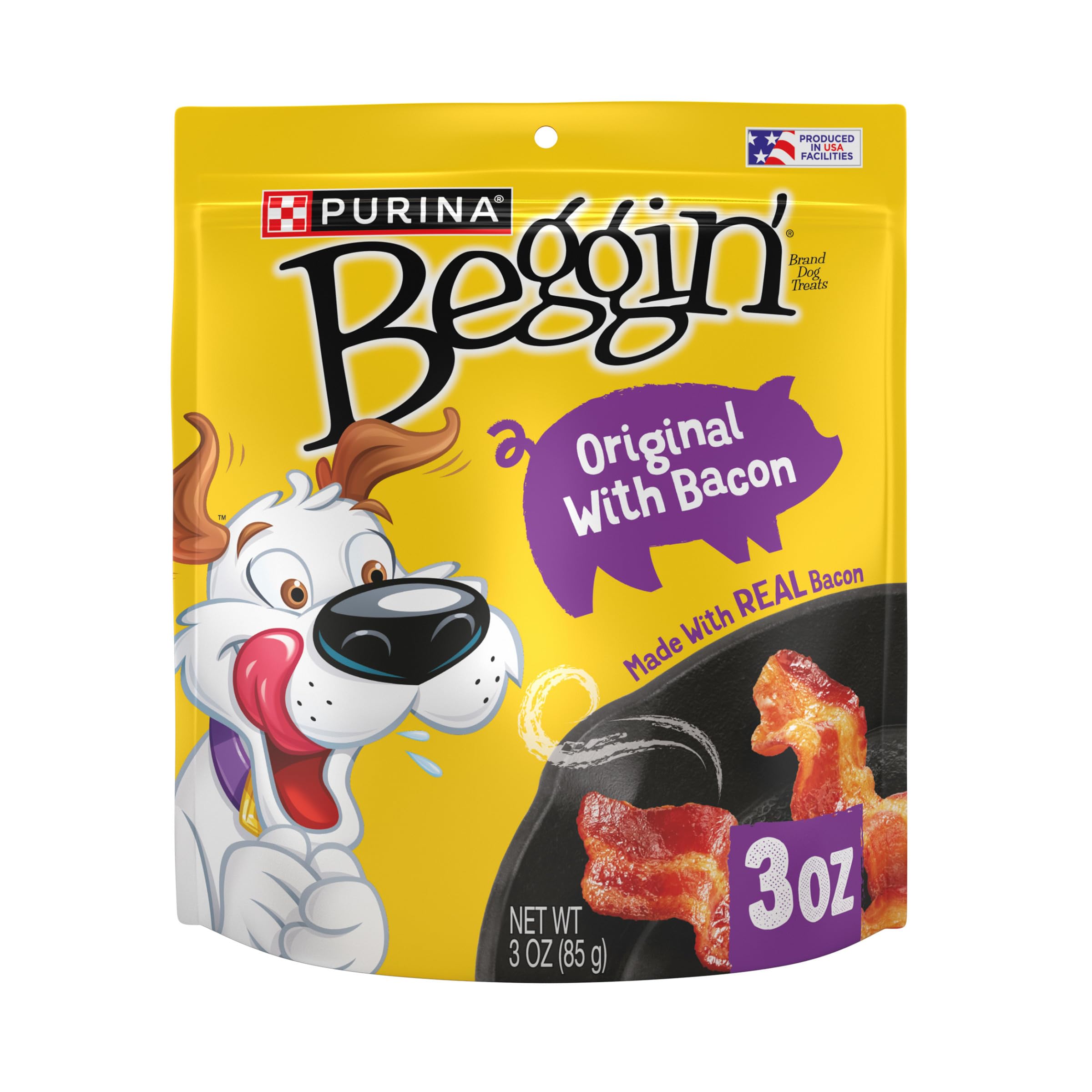 Purina Beggin' Strips original bacon pack-6 offers quick rewards with easy tearing.