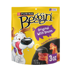 Purina Beggin' Strips original bacon pack-6 offers quick rewards with easy tearing.