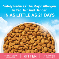 Purina ONE LiveClear close-up highlights real chicken as the first ingredient.