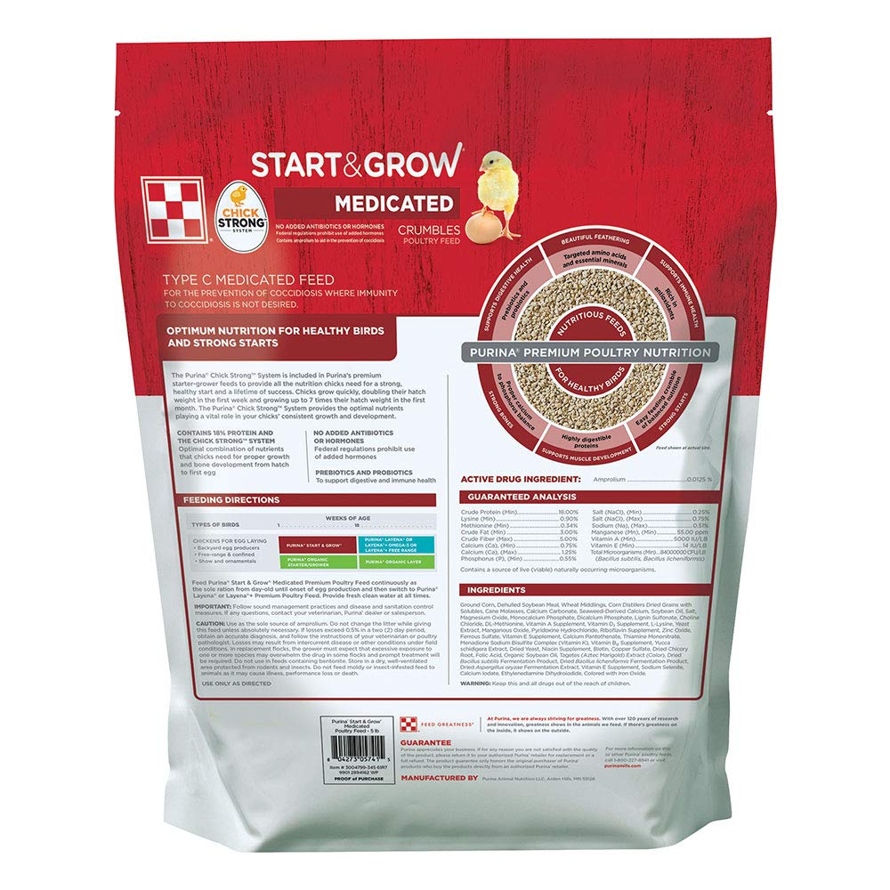 Purina Start & Grow crumbles close-up on texture for complete balanced nutrition.