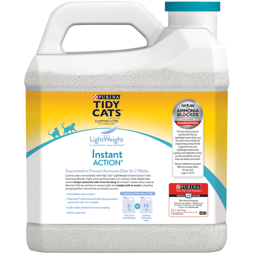 Purina Tidy Cats low-dust litter scene highlights cleaner air and easier cleanup