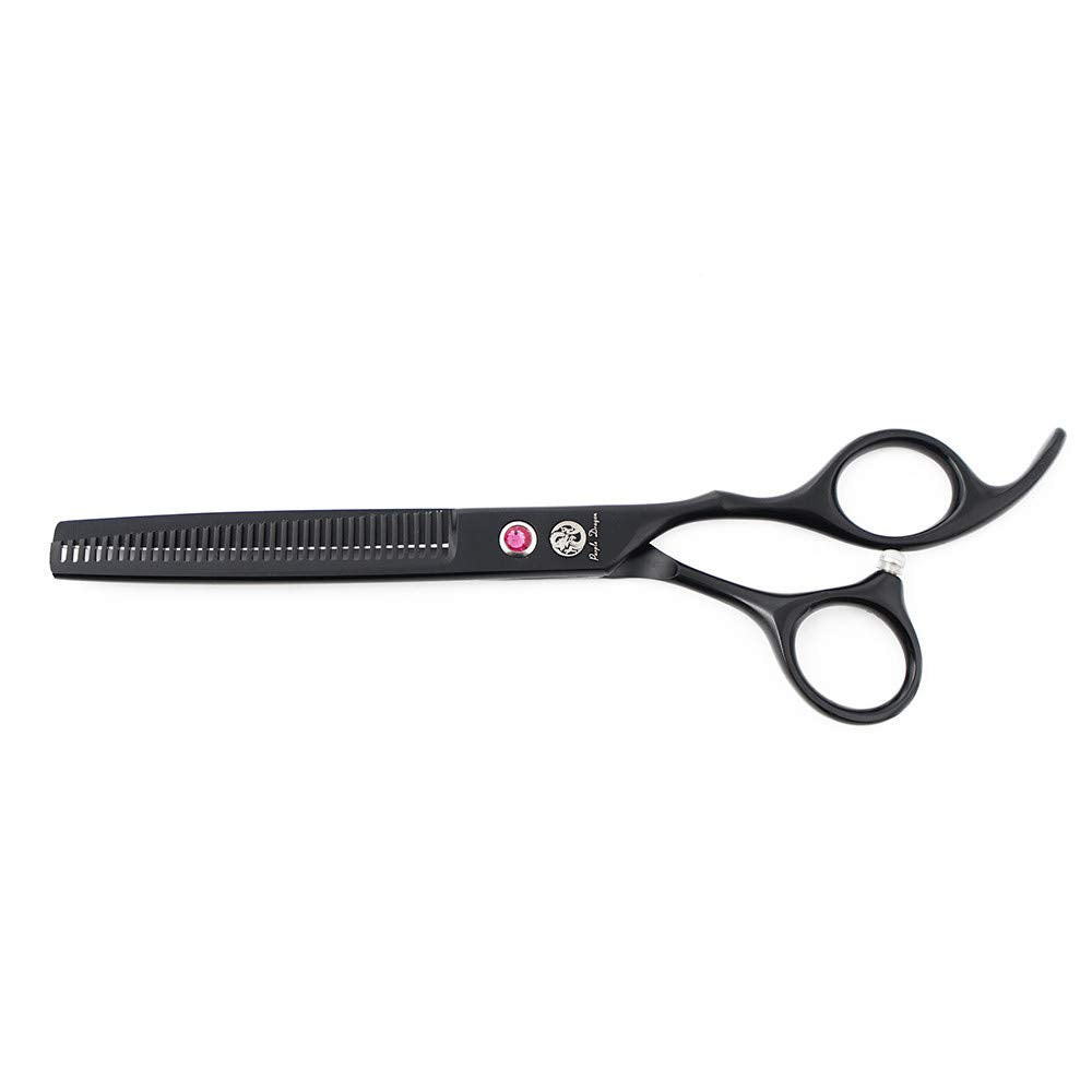 Purple Dragon 7.0-inch curved-view grooming scissors for smooth shaping.