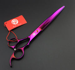 Purple Dragon 8inch pet grooming scissors ergonomic handle improves comfort during grooming