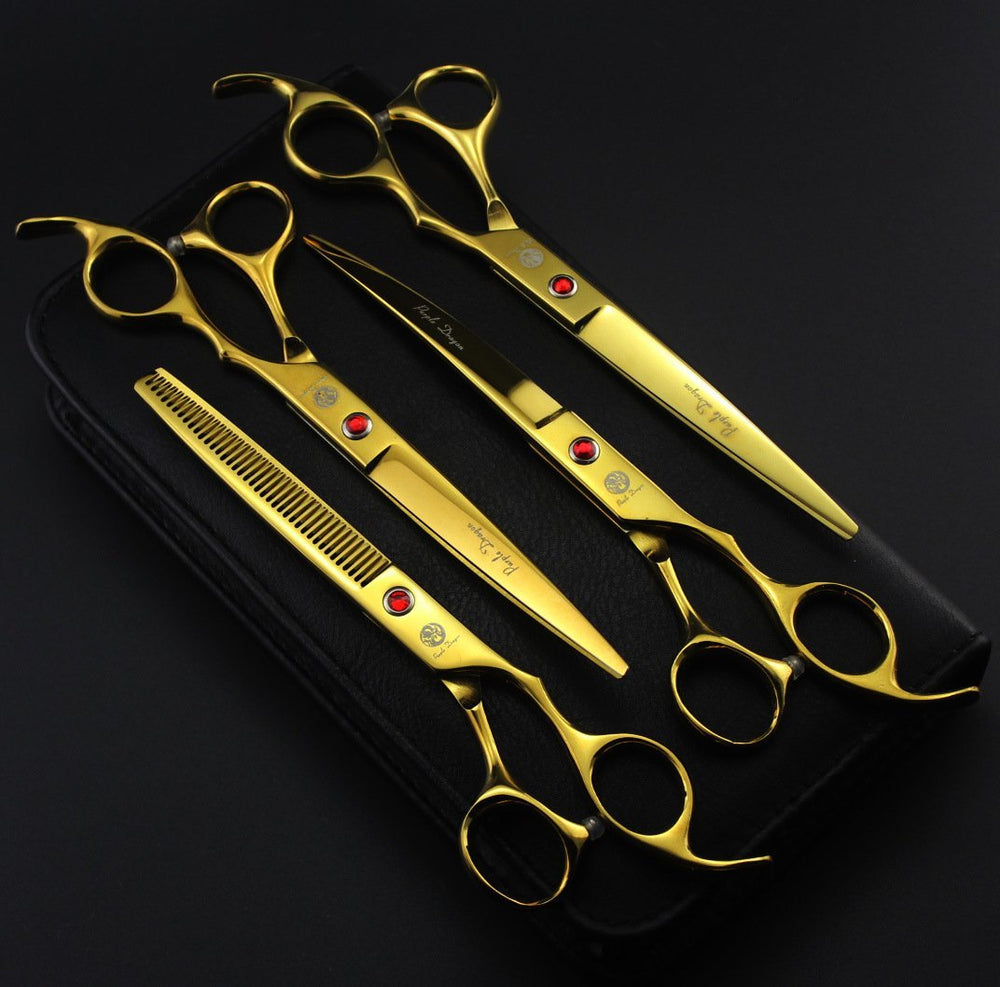 Purple Dragon case and holder secures four scissors for travel and storage.