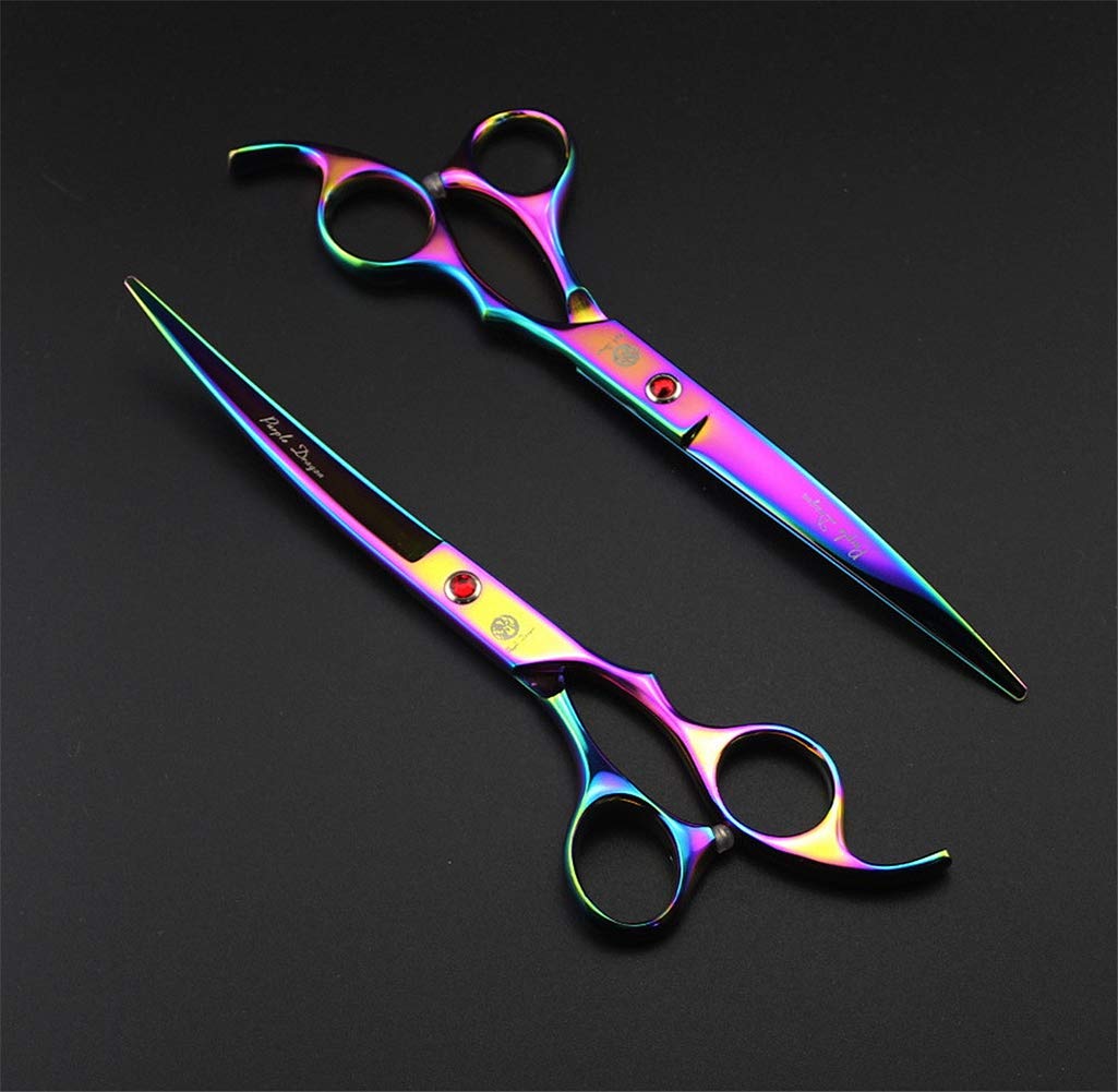 Purple Dragon straight cutting shear for body fur trimming