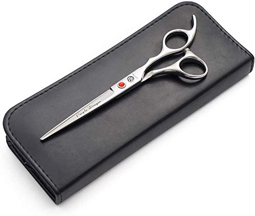 Purple Dragon seven-inch grooming shears offering balanced, fatigue-reducing grip.