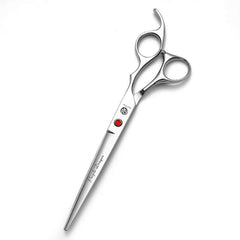 Purple Dragon sharp edge hair cutting shears blade close-up for precise cuts and edge retention.