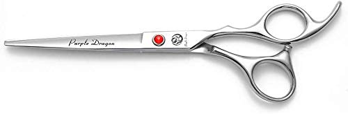 Purple Dragon grooming shears in a protective bag for travel and storage.