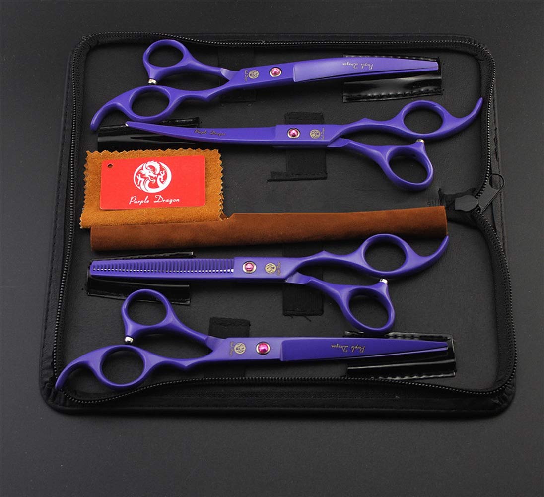 Purple Dragon silent-grooming-scissors enable calm grooming sessions for sensitive pets.