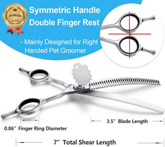 PurpleBird curved blunt-tip dog scissors enabling safer trimming around skin