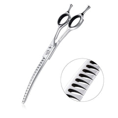 PURPLEBIRD dog grooming scissors curved blades for gentle pet trims.