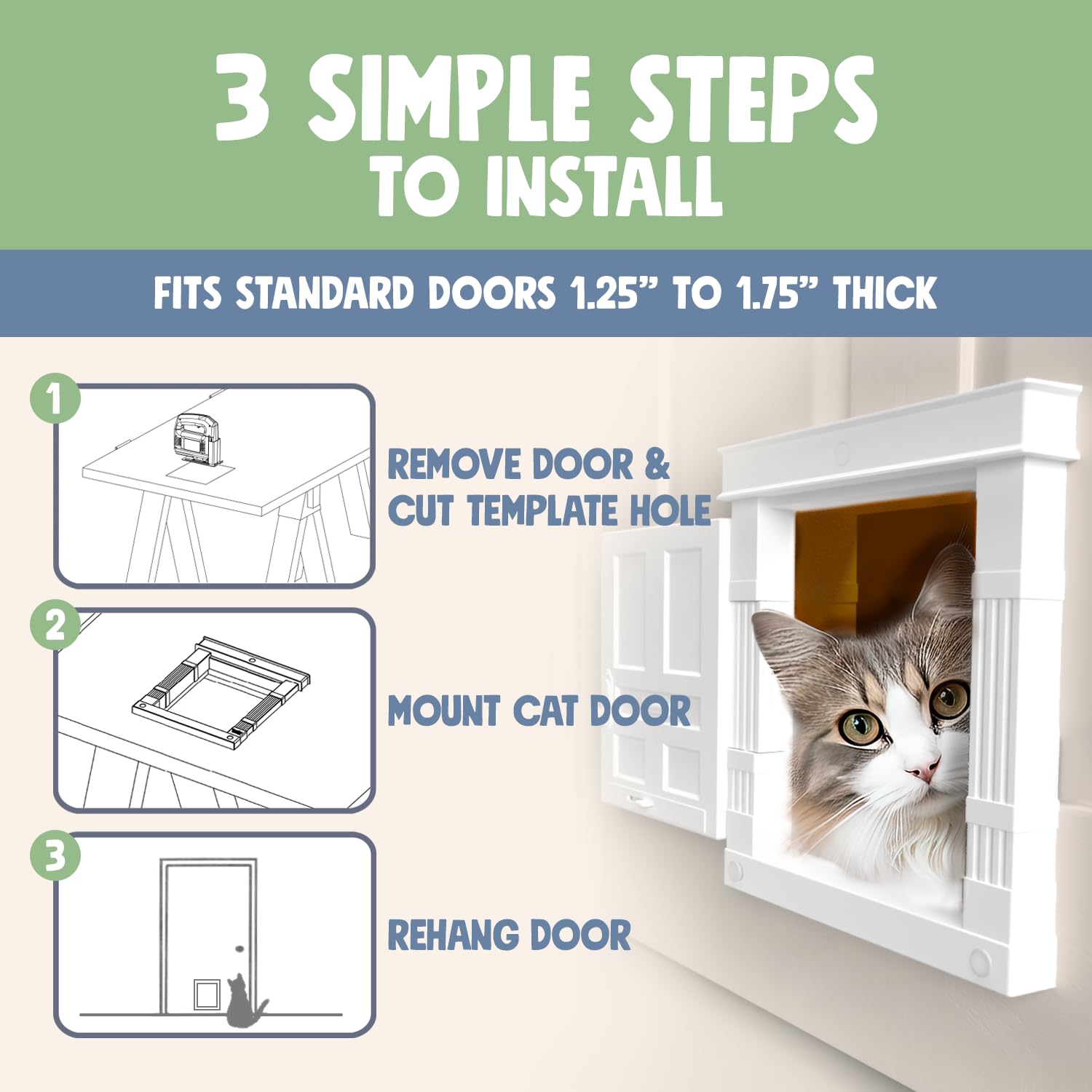 Purrfect Portal Beacon Hill door DIY-friendly setup without contractor needed.