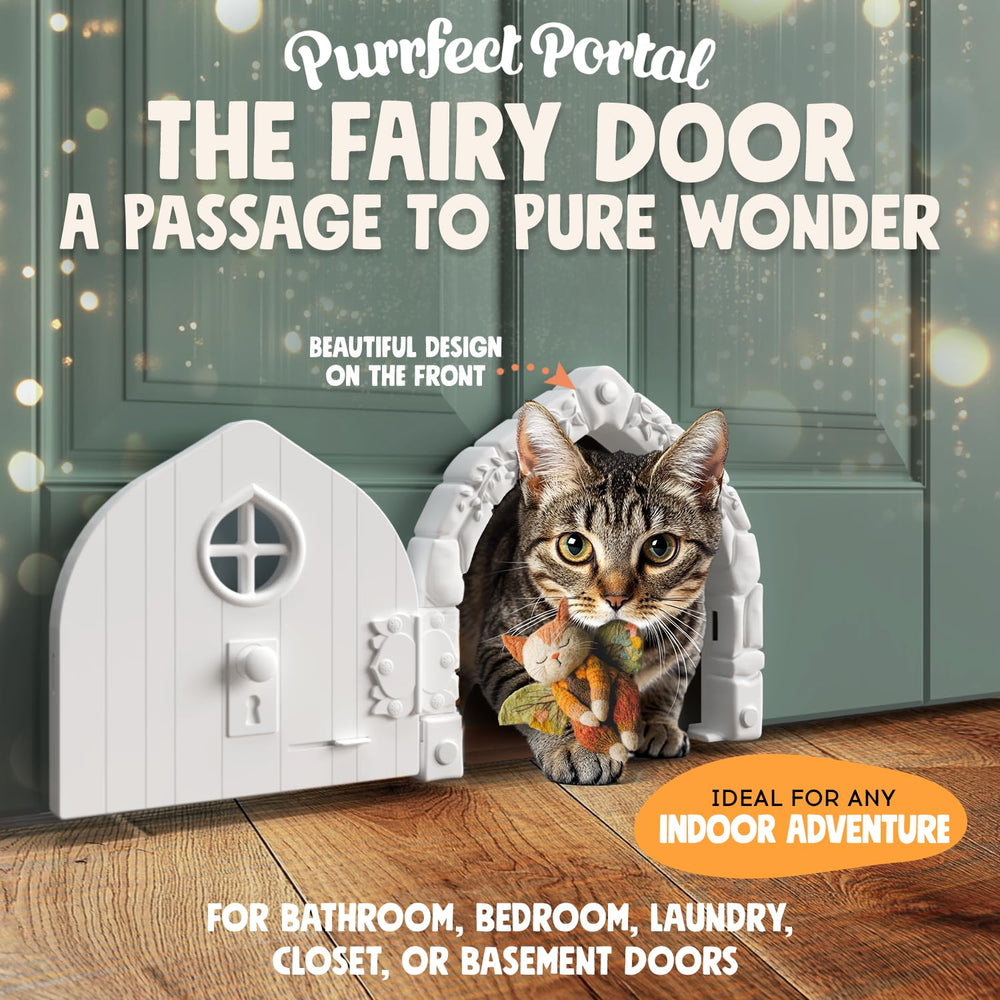 Purrfect Portal Fairy Door lock close feature enhances safety during cat entry