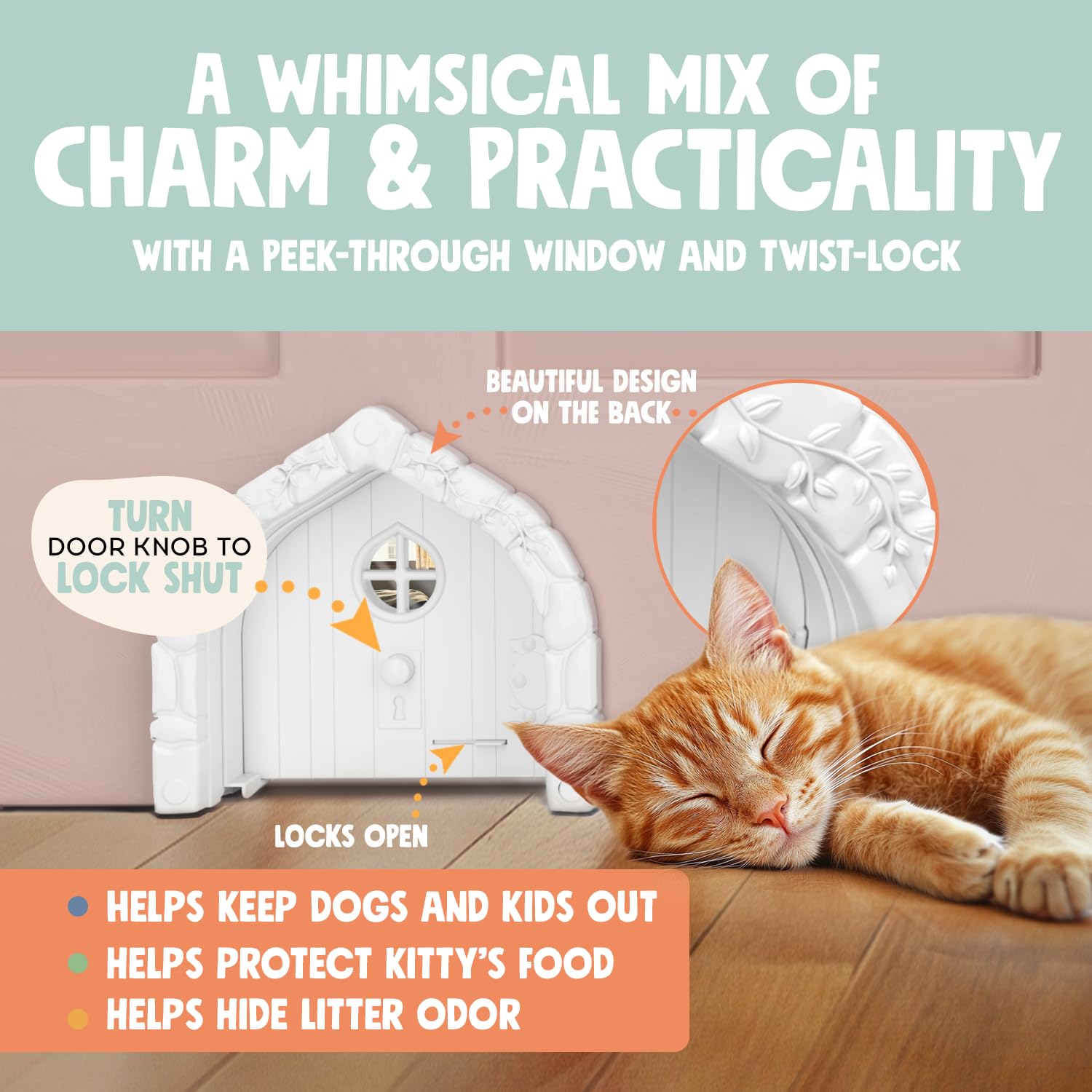 Purrfect Portal Fairy Door hollow core fit enables quick, tool free installation